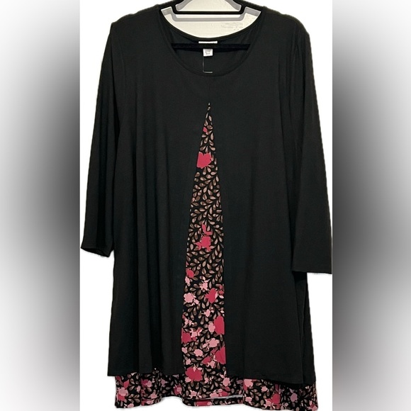 Avenue Ally Border Tunic, VERY SOFT! Color Rose Treasure Border, Size 22/24, NWT - Picture 2 of 11